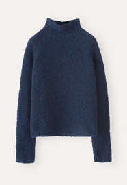 Pullover mit Trichterkragen, Dunkles Petrol, webstill