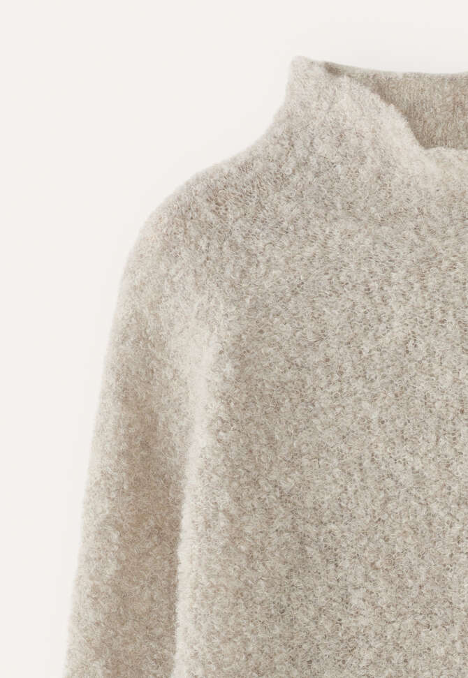 Pullover mit Trichterkragen, Naturgrau, completeTheLook