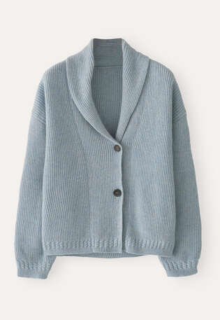 Cardigan mit Schalkragen, Zartes Blau, webstill