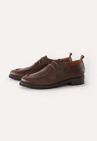 Schn&uuml;rschuhe, Dunkelbraun, webstill