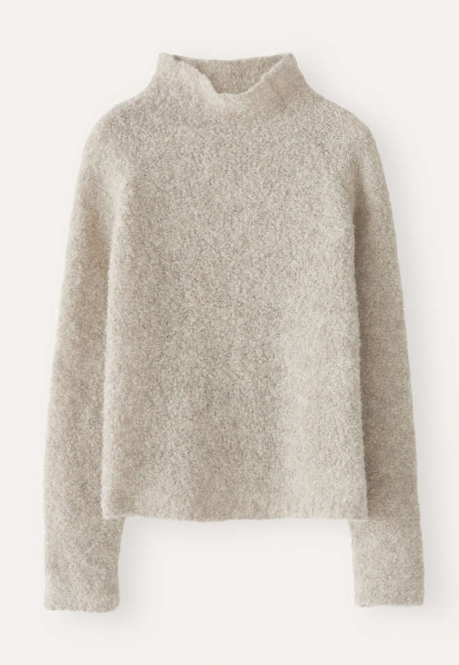 Pullover mit Trichterkragen, Naturgrau, completeTheLook